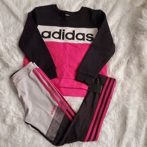 NWT Adidas Girl Jump Suit SZ 10/12 Pink/Black/Grey